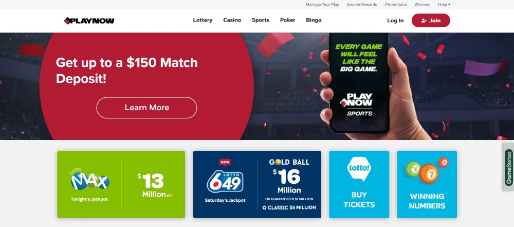 PlayNOW Casino main page